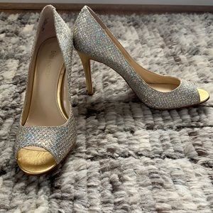 Sparkly Enzo Angiolini Peep Toe Pumps